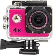 Squaircle 4K HD WiFi 16MP Sports Waterproof Camera with Micro SD Card Slot, 2 inch LCD Wide Angle Action Video up to 30M-Pink