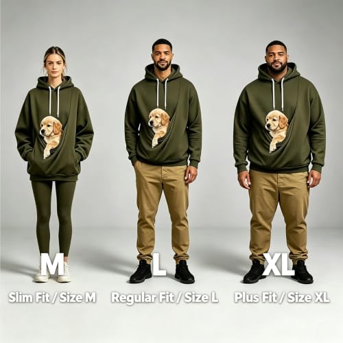 Men's Pet Carrier Hoodie Kangaroo Pocket Cat Dog Casual Fall Sweatshirt - image 5