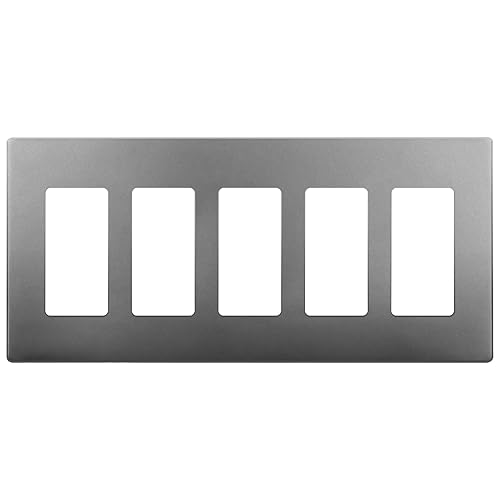 Miniatura 818 de ENERLITES SI8834-BK - Placa de pared decorativa sin tornillos, cubierta de enchufe segura, 4 entradas, 4.68 x 8.30 pulgadas (alto x largo), Negro