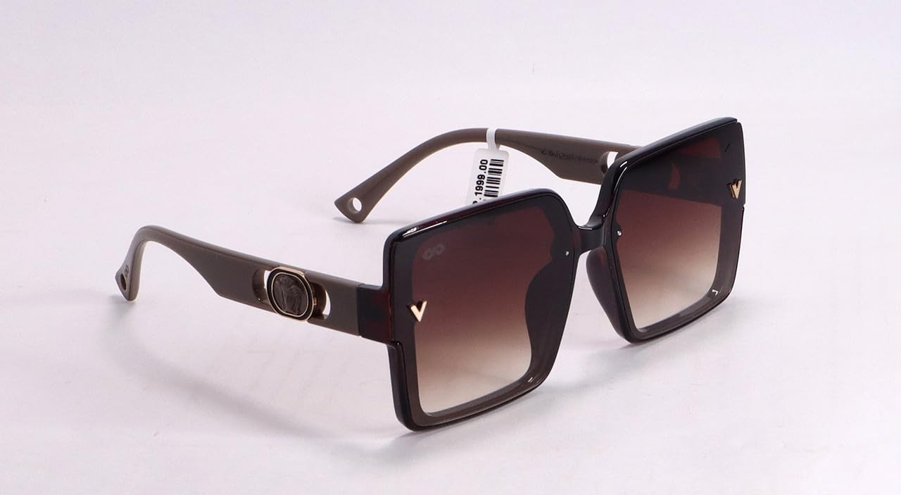 FRAMEKARTS Over-Sized Female Retro-Square Stylish Sunglass,Full Rim Square Branded Latest and Stylish Sunglasses | Polarized and 100% UV Protected | Men & Women | Medium | Matte Brown FRAMEKARTS Over-Sized Female Retro-Square Stylish Sunglass,Full Rim Square Branded Latest and Stylish Sunglasses | Polarized and 100% UV Protected | Men & Women | Medium | Matte Brown