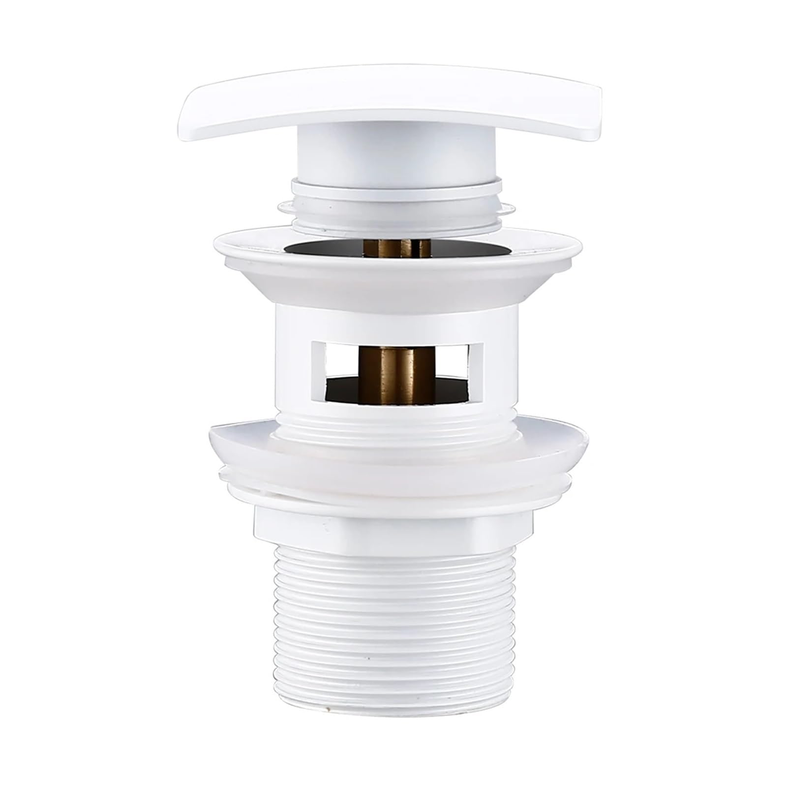Fregadero de Lavabo latón, Drenaje emergente Cuadrado, fácil Limpiar, Accesorios baño, tubería Cocina, 2 uds para el baño(White B)