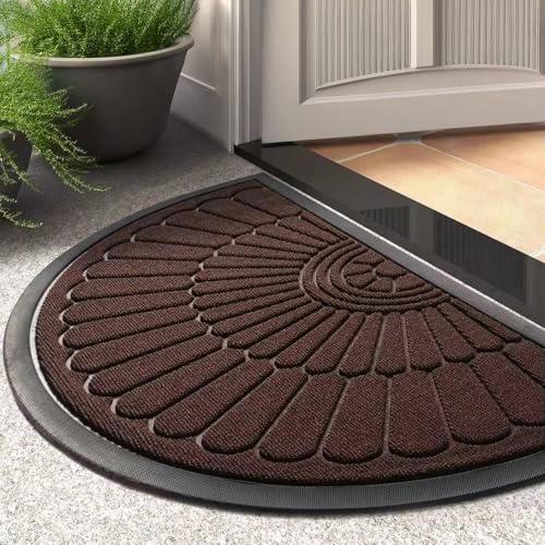 ishro home Premium Semi-Circle Door Mats for Home, Premium Rubber...