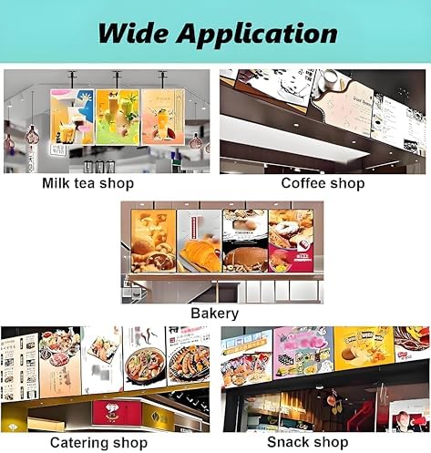 Ultrathin LED Light Box - Backlit Menu Board, Vertical Slim Display Screen for Illuminated Posters & Advertisements, 50x100cm Horizontal Exhibition Signage