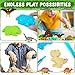 Bbiamsleep Dinosaur Sensory Bin, 147 Pcs Dinosaurs Sand Kit with Sandbox 2.2 lbs Color Sensory Sand 10 Dinosaur Mould 9 Tools Dinosaur Sensory Bin Fillers for Birthday Party