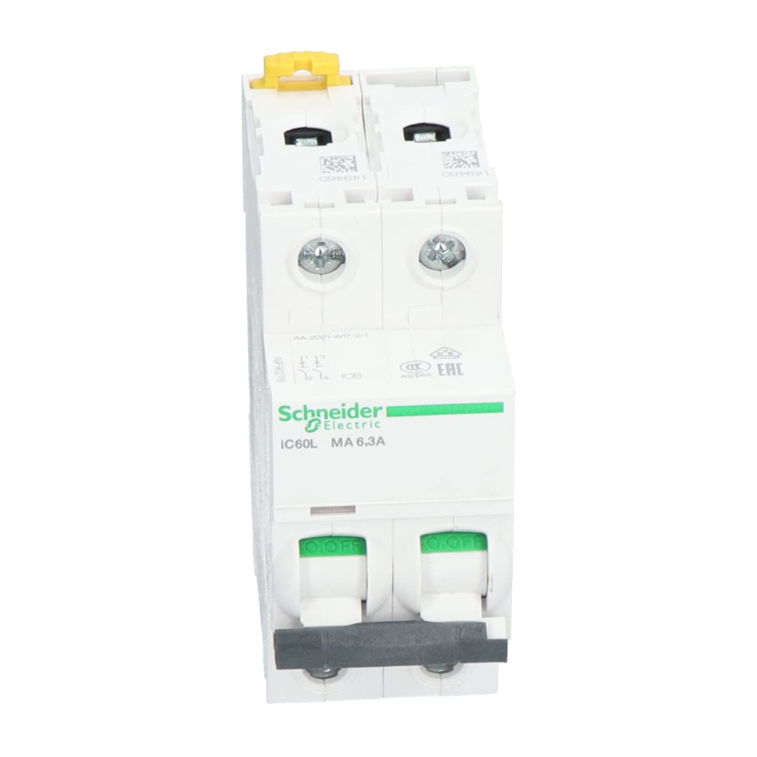 Interruptor Schneider A9F90276 de 2 polos con curva MA