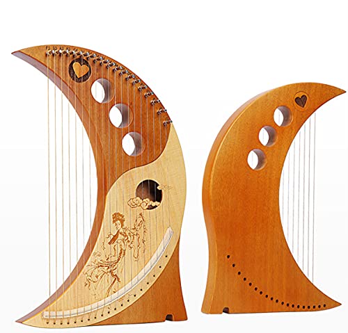 19-snarige lierharp, houten lierharp, mahoniehouten snaar gehumaniseerd ontwerp van de maanharpen met stemsleutel, voor… - Image 5
