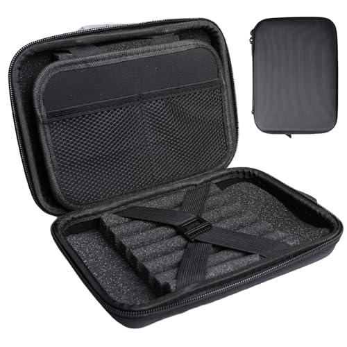 WIYETY - WIYETY Dart Tasche Darttasche für 12 Darts, Harte Eva Darts Tasche, Dart Taschen Organiser, Professionelles Dart-Zubehör, Tragbare Dartbox für Dart Tipps, Schäfte, Flüge und Zubehör (Schwarz)