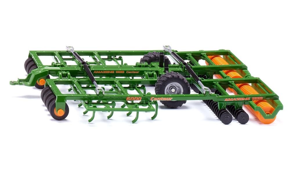 siku 2069, Amazone Centaur, Soil Tillage Machine for Tractors, 1:32, Metal,Plastic, Green, Rotating Packer Rollers, Foldable Frame, Authentic Paint Job