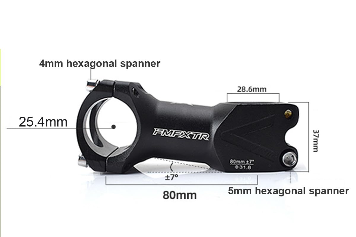 BESNIN Potence VTT Potence Vélo 7 degrés 25,4mm 60mm/70mm