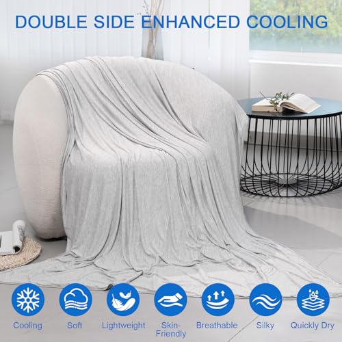 CXXDE Kühldecke Sommerdecke, 2 in1 doppelseitige Selbstkühlende Decke,Q-Max0,5 Dünne kühlende bettwäsche, kühldecke Bett, zum Schlafen Kältedecke für Menschen Bett, Cooling Blanket 150 x 200 cm