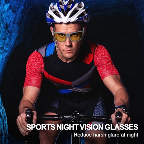 IGnaef Wraparound Night Vision Glasses Polarized Anti Glare Lenses for Nighttime Driving Cycling Running Fishinge IF21322