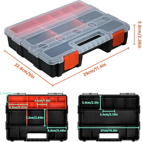 Image of GION 21 Compartments Wrench Socket Storage Box Car Boat Motorcycle Repairing Small Tools Storage Box, Multi Tools Storage Case Plastic Hardware Toolbox (1Pcs)