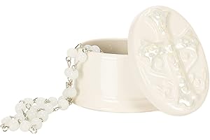 First Communion Jewelry Box for Girls: DEMDACO Rosary Classic White 3 x...
