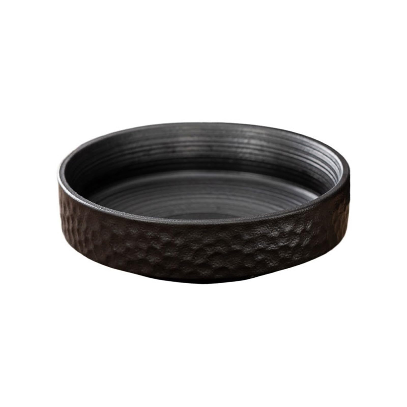 plant dish saucer Minimalist Ceramic Floral Arrangement Saucer with Hammer Mark Design Plant Drip Tray