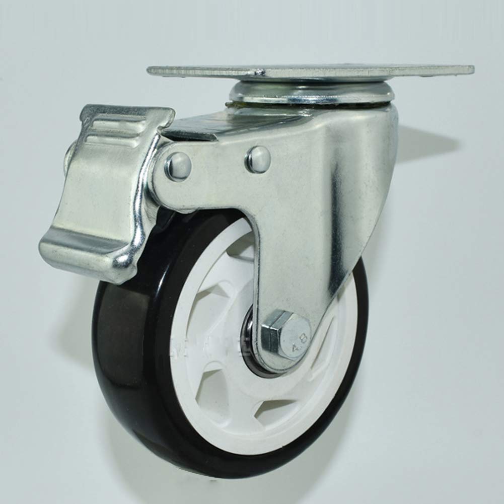 rotelle， Carrello girevole da 4 pollici e 100 mm in PU con freno, 440 kg, for banco lavoro, trasporto industriale, pezzi