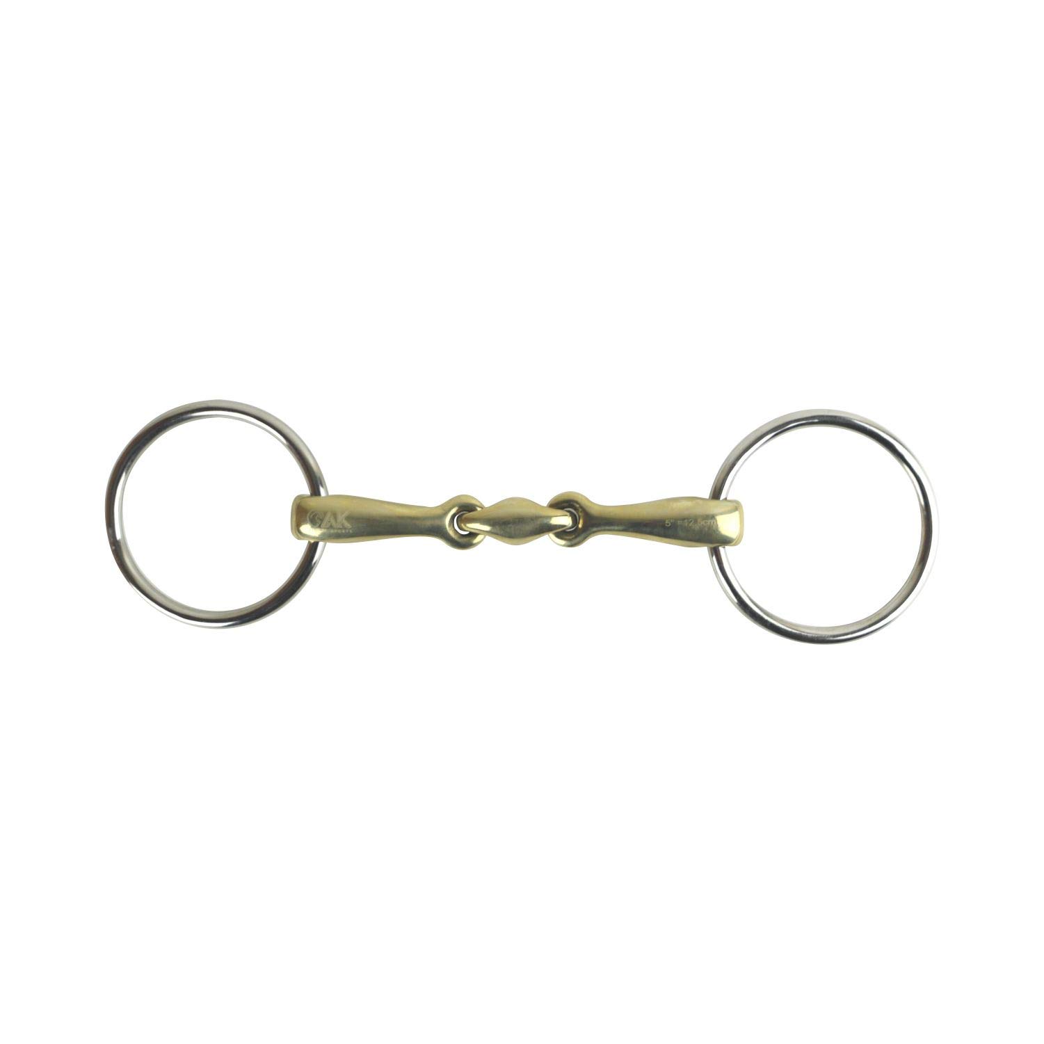 AK AKRS-2638 - Anillo suelto con doble articulación para montar a caballo, plata alemana (5,5 pulgadas, plata alemana)