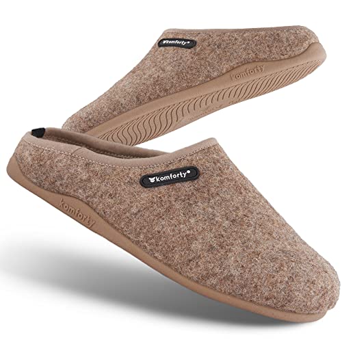 Hausschuhe Damen Herren - Rutschfeste Hausschuhe für drinnen & draußen - Unisex Warme Pantoffeln aus Wolle
