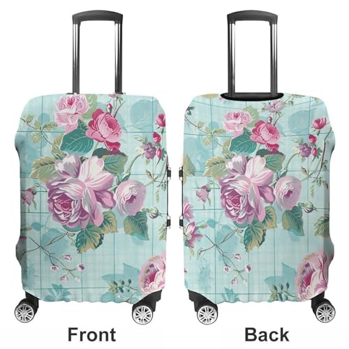 Travel Luggage Cover Elastic Suitcase Cover Chic Floral Pattern Luggage Cover Anti-Scratch Suitcase Protector Washable Dustproof Baggage Cover Fits 18-32 Inch Luggages M3