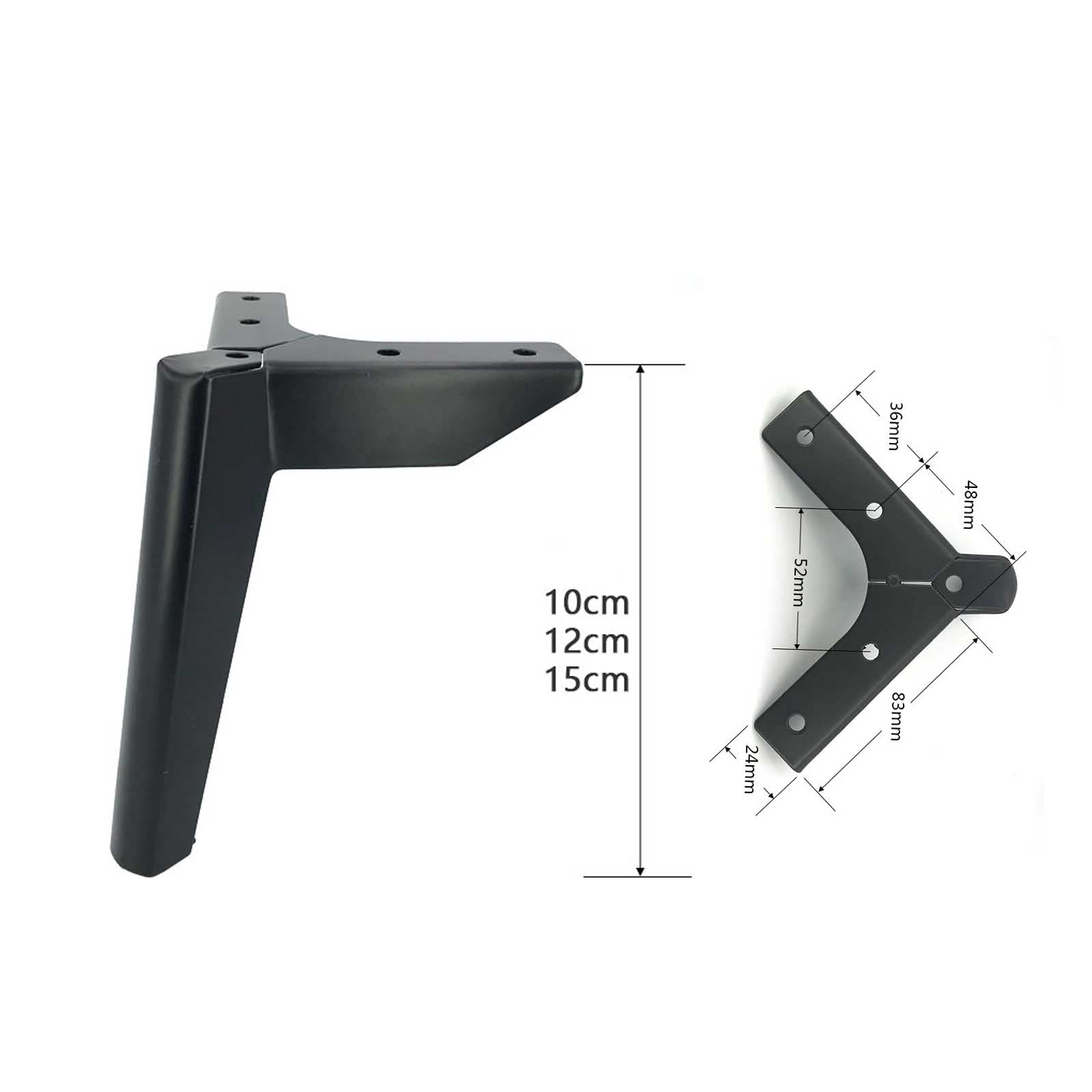 4 Gambe per mobili triangolari, Gambe per Tavolo in Metallo per mobili Fai da Te Resistenti, Gambe per divani Moderni in Metallo per armadi, divani, tavoli, divani, sedie (Altezza 10 cm, NER
