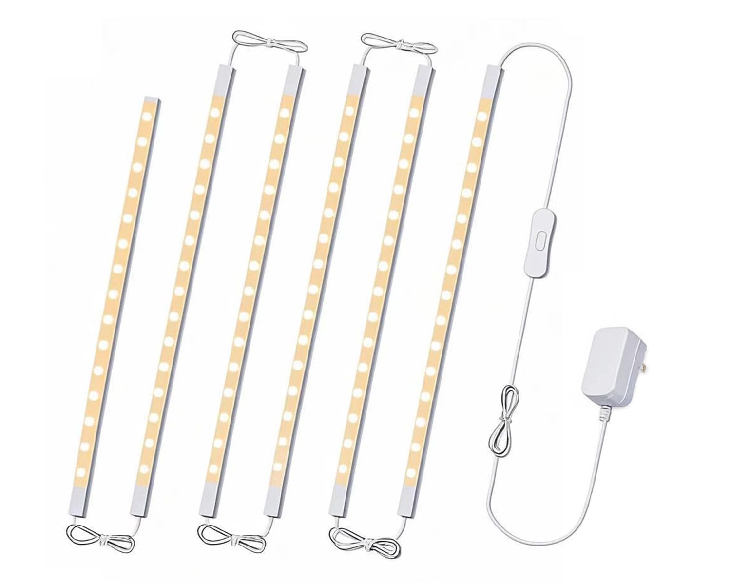Cefrank Oświetlenie witryn Erweiterbare LED listwy świetlne 6 sztuk 30 cm - wtyczka EU - bezpośrednio łączone listwy oświetleniowe pod szafką - ciepła biel 3000K