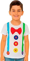 Camiseta Infantil Manga Curta Calupa Temática Palhacinho