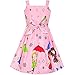 Girls Dress Cartoon Dot Bow Tie Pink Summer Sundress Size 6