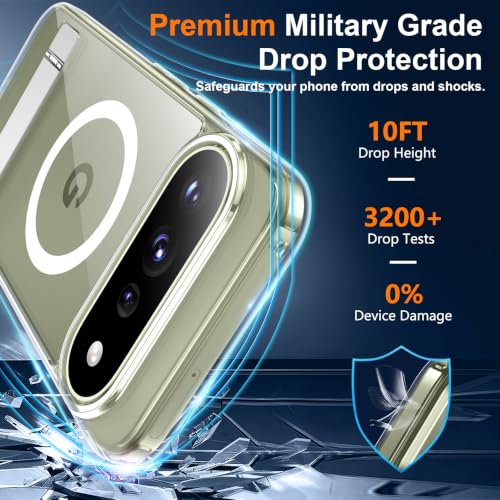 Image of SPIDERCASE Magnetic for Google Pixel 11 Pro XL Case,Built-in Stand,Clear | [3 Stand Ways] Invisible Kickstand|Crystal Clear|Drop Protection| Shockproof Slim Case