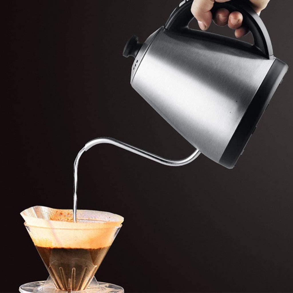 Bollitore da 1 litro Bollitore elettrico Temperatura regolabile Isolamento Macchina per caffè americano in acciaio inossidabile Teiera per tè visione Safehappy