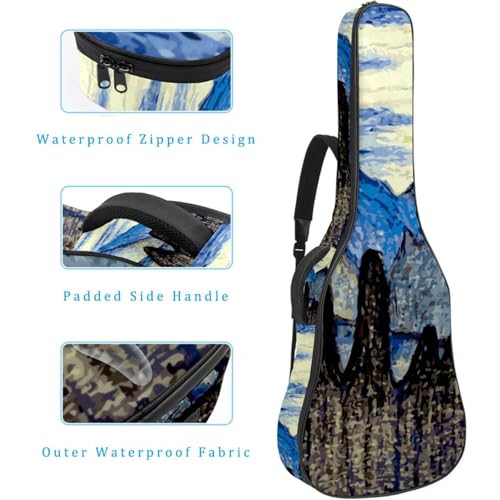JRHEJTHH Housse de guitare acoustique imperméable et pliable avec bandoulière réglable pour guitare acoustique de 101,6 cm, 104,4 cm, 106,7 cm, rembourrage épais pour Halloween Night et citrouilles, - Les Beatles, Paul McCartney, John Lennon, RIngo Starr, George Harrison JRHEJTHH Housse de guitare acoustique imperméable et pliable avec bandoulière réglable pour guitare acoustique de 101,6 cm, 104,4 cm, 106,7 cm, rembourrage épais pour Halloween Night et citrouilles, – Image 5