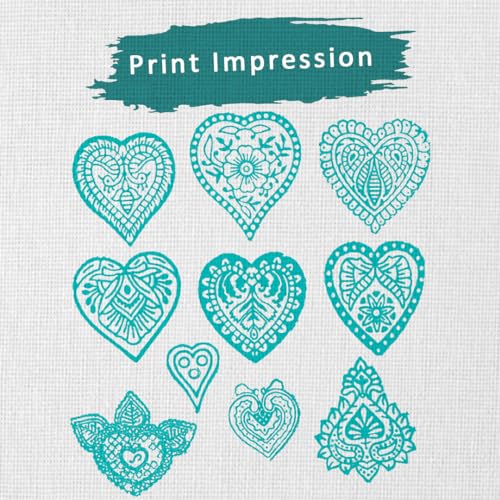 Image of Wooden Stamp Block, Printing Stamp Design Set | Block for Printing Saree Border | Dresses, Craft Card Making, Scrapbook, Clay Pottery | Set of 10