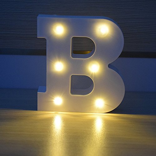 Cargador de batería LED señala la luz, HopeU5® Alfabeto de plástico Letrero Lámparas, Iluminación hasta las palabras, Cumpleaños de la fiesta de la boda Bar Dormitorio Pared Decor-B