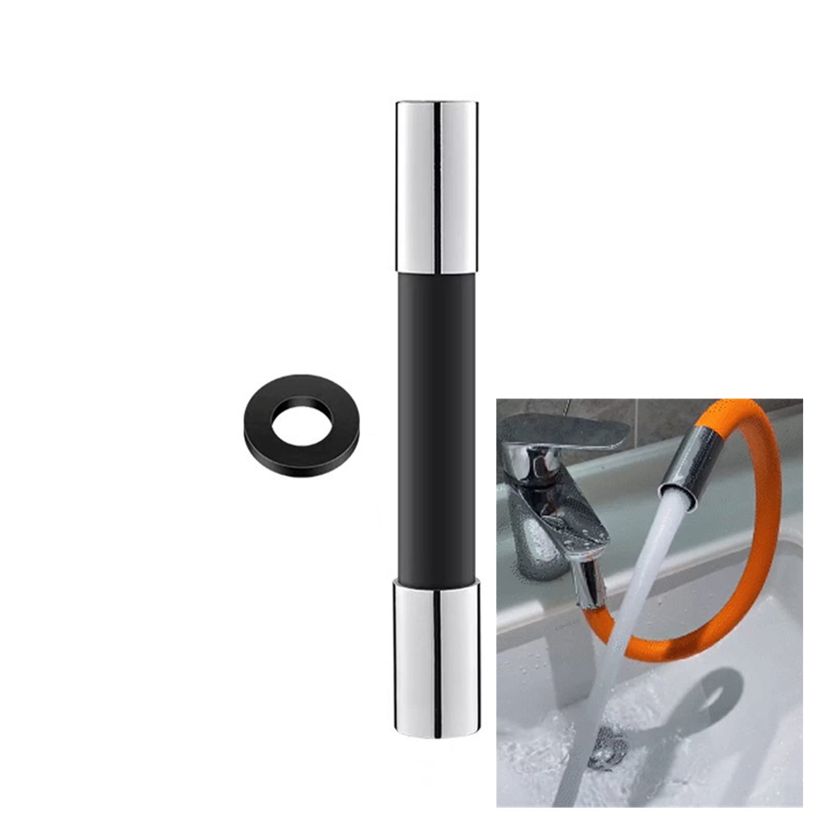 Estensore Per Rubinetto Tubo di estensione schiumato universale con connettore a 360 gradi Spruzzatore rubinetto flessibile flessibile flessibile, può essere modellato Risparmio Idrico ( Color : Orang