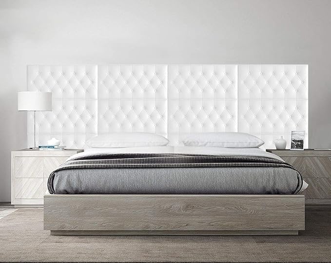 STL 3D Self Adhesive Foam White Panels for Walls, Self Adhesive PE Foam Soft Cushion DIY Wall Stickers for Home, Hotel, Living Room, Bedroom, Cafe Décor (Pack of 2) 2