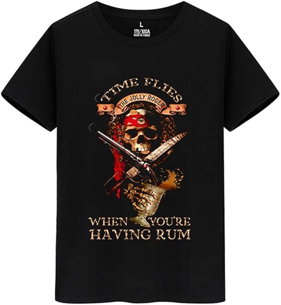 Amazon パイレーツ オブ カリビアン 海賊 Tシャツ メンズ レディース 夏服 通気性 スポーツ 快適 プリント 個性的 半袖 ゆったり ファッション Tシャツ カットソー 通販