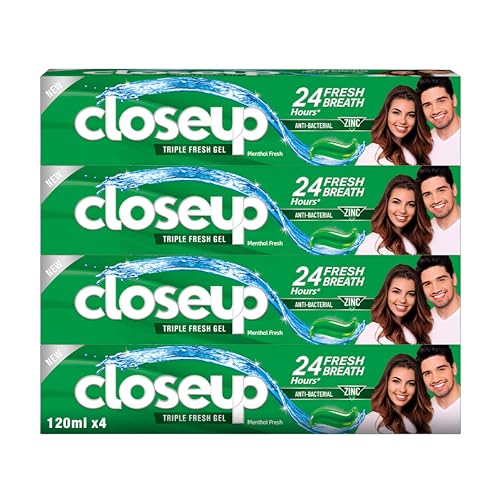 Closeup Triple Fresh Gel Toothpaste Menthol Fresh for 24HR fresh breath 120ml x 4