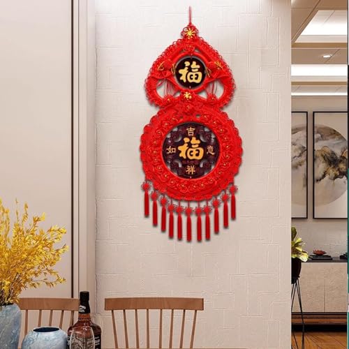 Nudo chino borla adorno colgante de la suerte y bendición para decoración tradicional de hogar 4