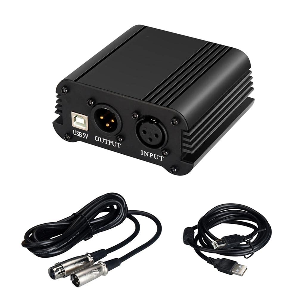 GZYF 48V Power Supply & USB Cable & XLR Mic Aduio Cable for Condenser Mic