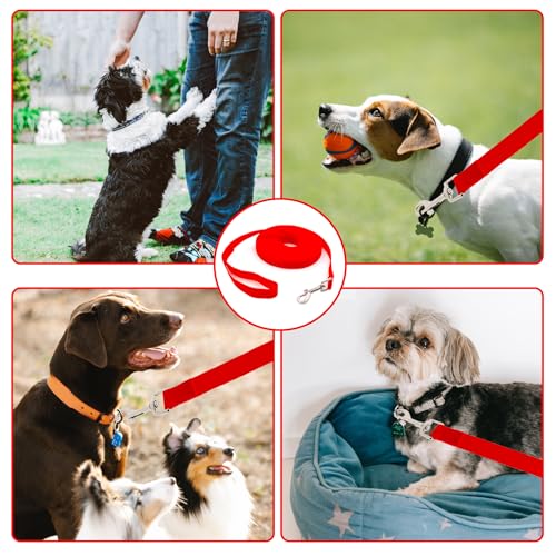Schleppleine 10m für Hunde, Wasserdicht Hundeleine mit Handschlaufe und 360° Karabiner, Robuste Ausbildungsleine Schleppleine für Mittlere Große Kleine Hunde (Rot)