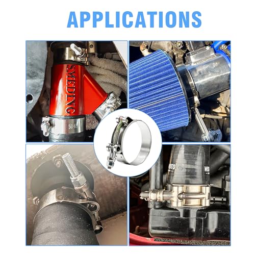 Peromi 12Pcs Hose Clamp Set, Peromi T-Bolt Radiator Heavy Duty Hose Clamps 6 Size 3/4 Inch 1 Inch 1.25 Inch 1.5 Inch 1.75 Inch 2 Inch Working Range 28-64Mm thumb #5