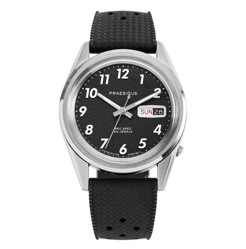 Montre Homme Automatique Praesidus Rec Spec White Popcorn en Acier