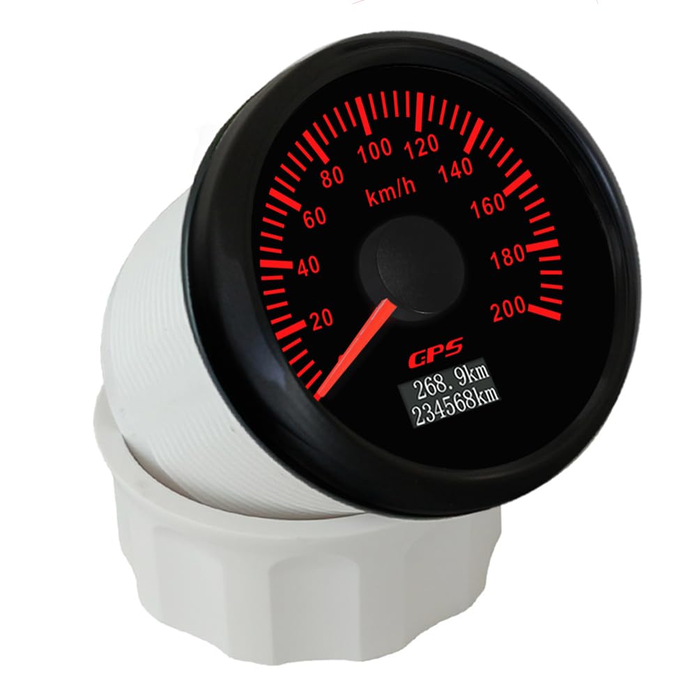 ELING Compteur de vitesse GPS Speedo 0-200 MPH 0-300 KM/H ODO avec rétroéclairage 3 3/8 85 mm 12 V 24 V étanche