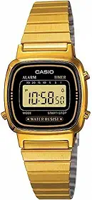 Relógio digital feminino LA670WGA-1D dourado retrô