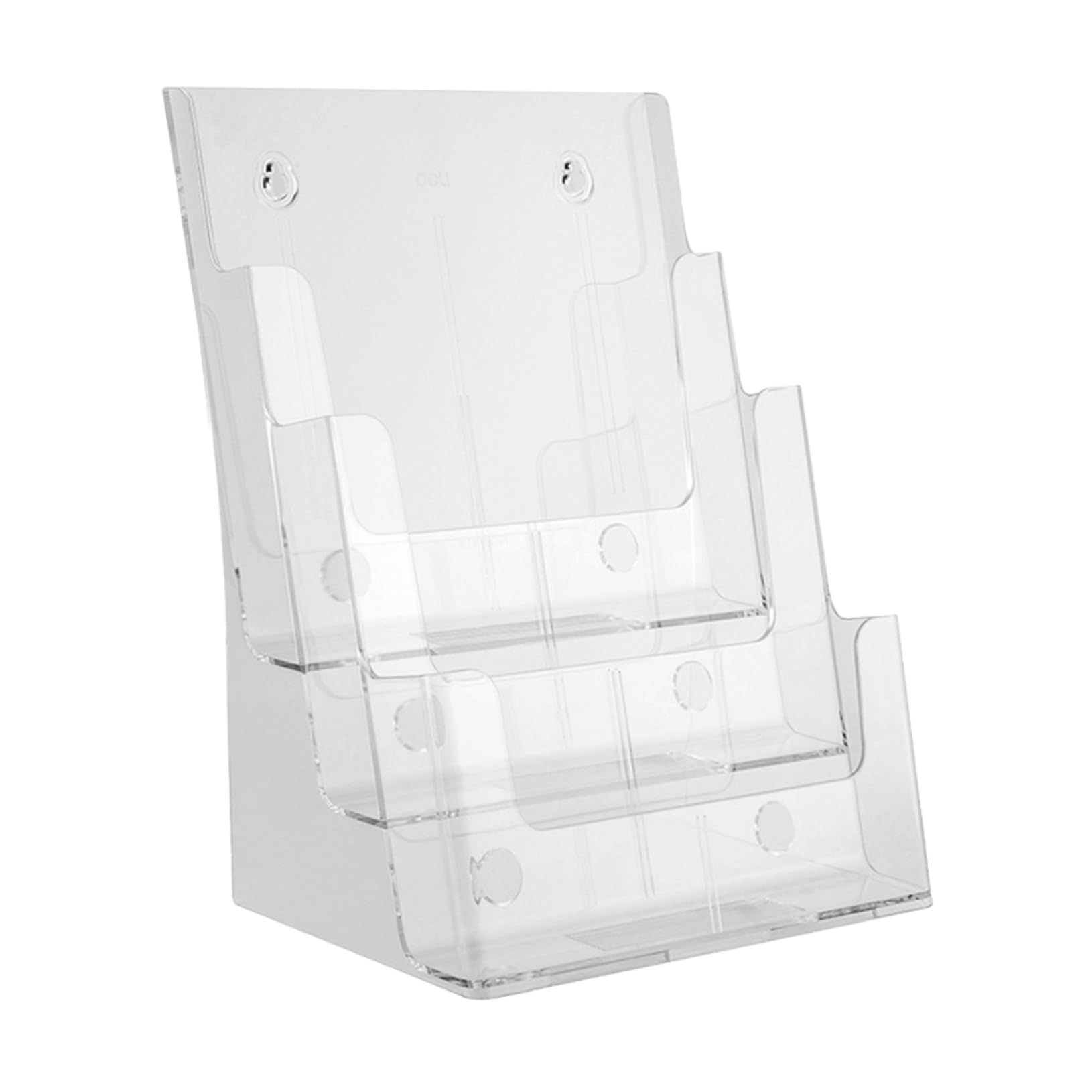 Organizzatore da Scrivania per Archiviazione Documenti e Porta Brochure in Acrilico Trasparente a Tre Strati per Spazio Desktop e Ufficio