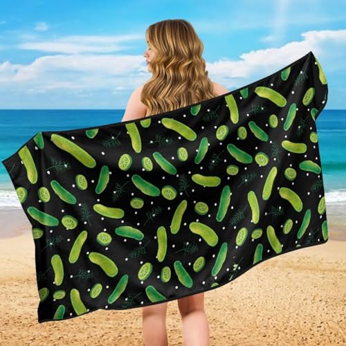 Serviette de plage en concombre douce pour éliminer le sable et la sueur au sport - 3
