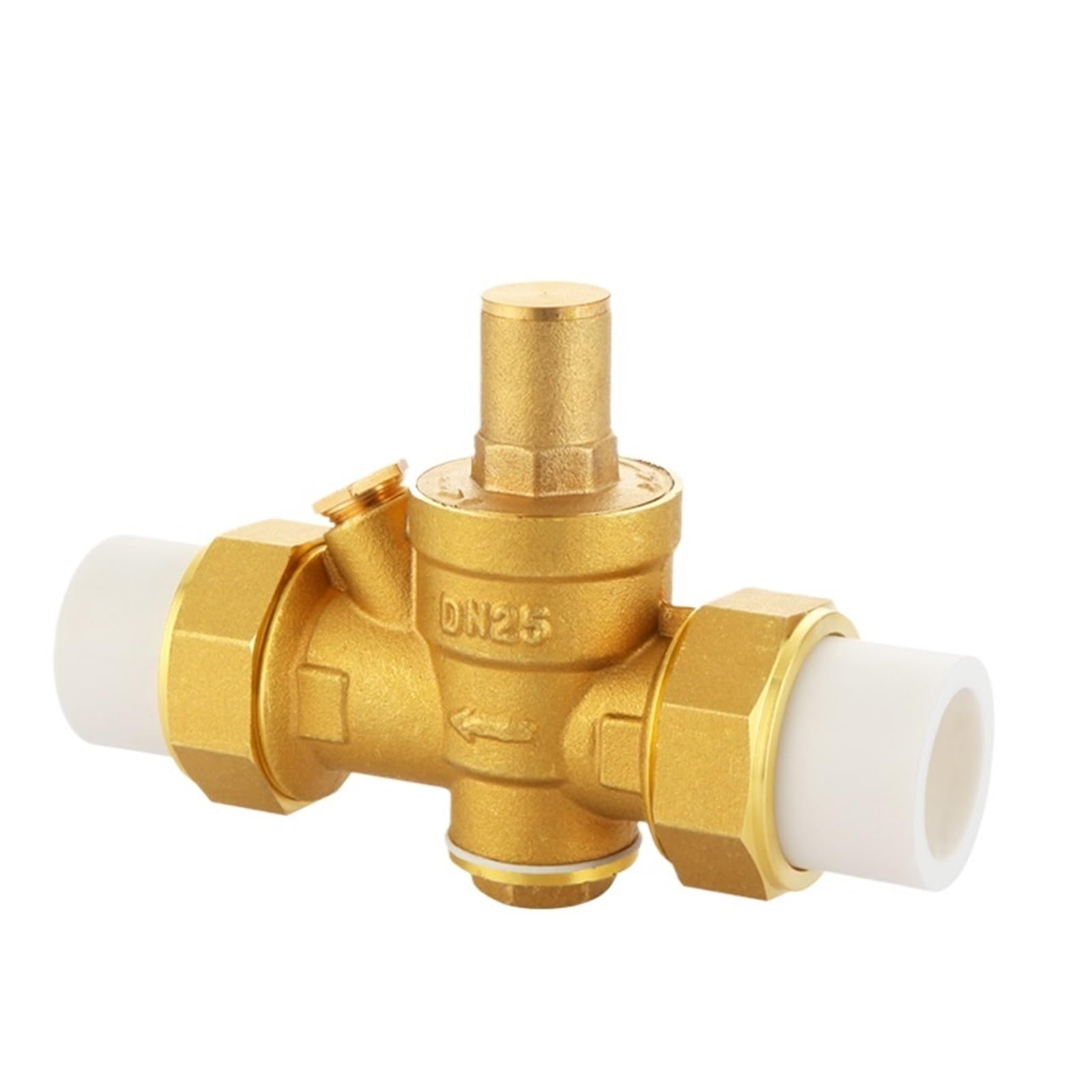 Válvula de Cierre Válvula Reductora de presión de latón PPR Válvula reguladora de presión Ajustable(P-P-R25,Valve with Gauge)
