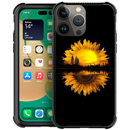 CARLOCA Compatible with iPhone 13 Mini Case,Sunflower Forest Guitar Pattern Ultra Protection Shockproof Soft Silicone TPU Non-Slip Back for iPhone 13 Mini