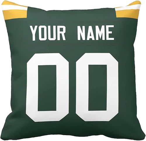 Miniatura 7 de ANTKING Green Bay - Almohada personalizada para seleccionar cualquier nombre y número, regalos para hombres, mujeres y jóvenes