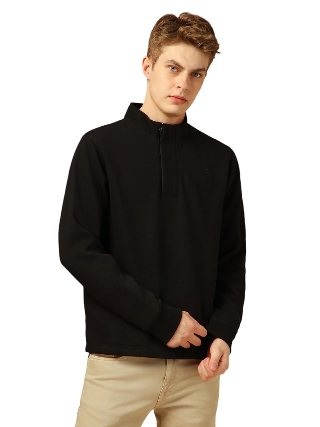 dennis lingo Men Regular Fit Cotton Full Sleeves Solid Sweatshirt-picture-25