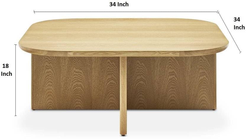 Image of Mango Wood Coffee Table with 4 Stools for Home | Oval Centre Table with Four Seating Stools | Space Saving Patio Tables with 4 Upholstered Puffy Ottoman for (Natural Teak)