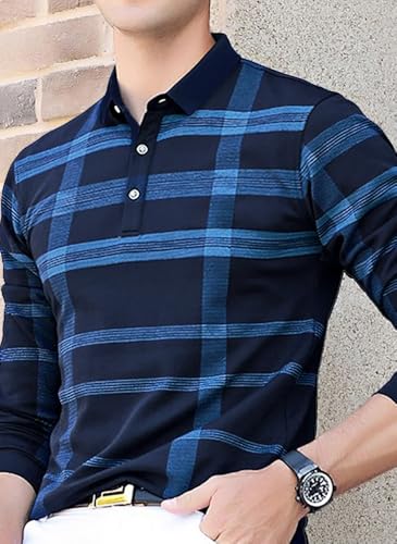 Image of Noble Monk Men's Polo Neck Full Sleeves T-Shirt | Causal Tshirt for Men
